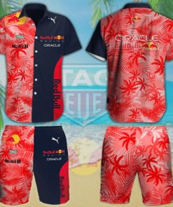 Red Bull Racing Oracle Red Hawaiian Beach Set Hawaiian Shirt and Short For Summer