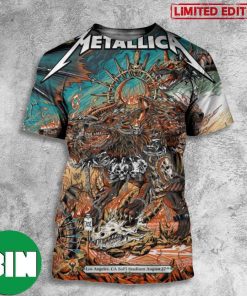 Second Night August 27th 2023 Metallica M72 Los Angeles Met On Tour In Sofi Stadium 3D T-Shirt