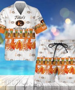 Tropical Pineapple Tito’s Vodka Hawaiian Shirt And Shorts Set