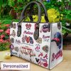 Atlanta Braves Black Leather Bag For Women Gift