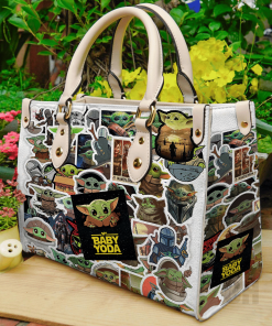 Baby Yoda Leather Hand Bag For Women Gift