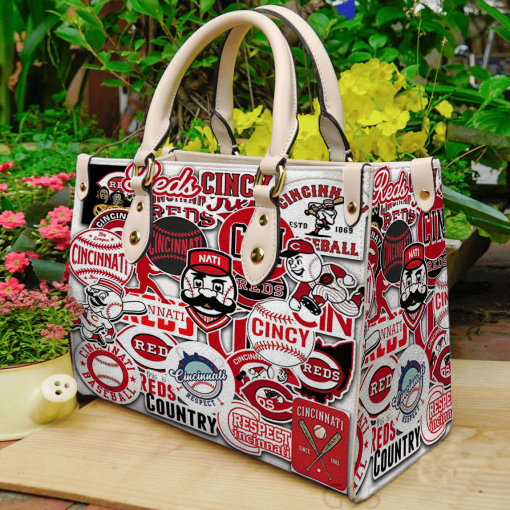 Cincinnati Reds Leather Bag For Women Gift Type03