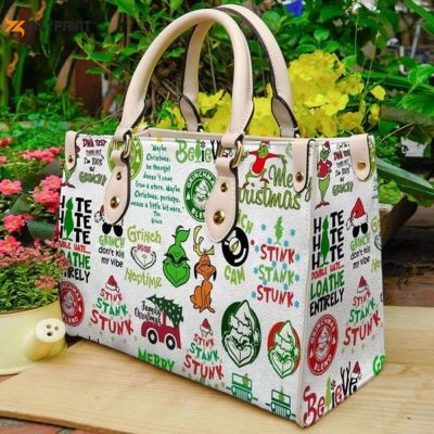 Grinch 9 Leather Handbag For Women Gift