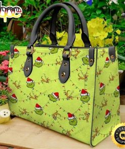 Grinch Christmas New Leather Handbag