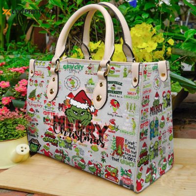 Grinch Lover Leather Handbag Women Gift