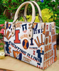 Illinois Fighting Illini Leather Handbag For Women Gift