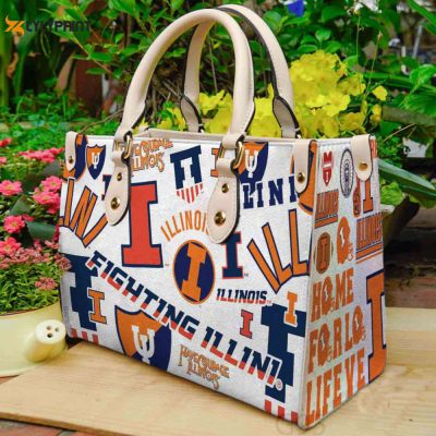 Illinois Fighting Illini Leather Handbag For Women Gift