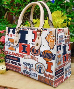 Illinois Fighting Illini a Leather Handbag For Women Gift