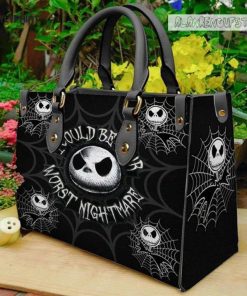 Jack Skellington Leather Handbag For Women Gift