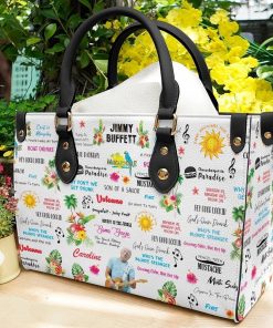 Jimmy Buffett Black Leather Bag For Women Gift