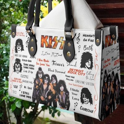 Kiss band Leather Hand Bag Women Gift