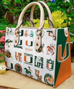 Miami Hurricanes Leather Handbag For Women Gift