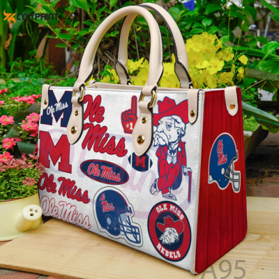 Ole Miss Rebels Leather Handbag For Women Gift