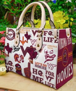 Virginia Tech Leather Handbag Gift For Women