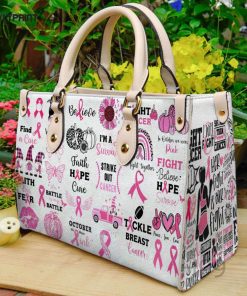 breast cancer Leather Handbag Gift For Women