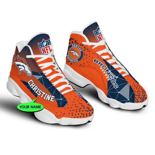 Denver Broncos NFL Jordan 13 Shoes Custom Name Sneakers Mura130979