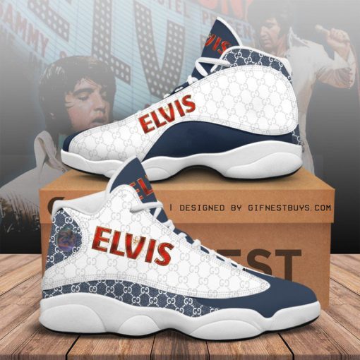 Elvis Presley JD13 Shoes Sneakers Air Jordan 13 Shoes White