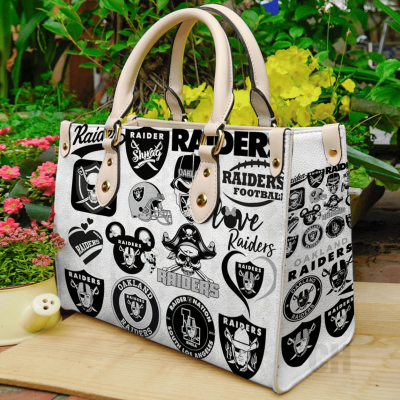 Las Vegas Raiders Leather Hand Bag For Women Gift Type01