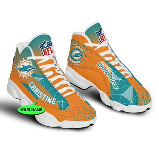 Miami Dolphins NFL Jordan 13 Shoes Custom Name Sneakers Mura130978