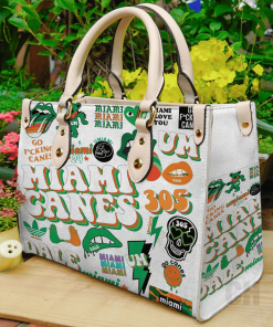 Miami Hurricanes Leather Hand Bag For Women Gift