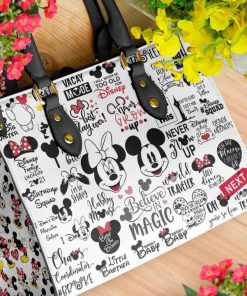 Mickey Mouse Black Leather Bag For Women Gift