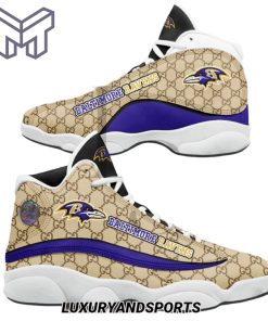 NFL Baltimore Ravens Gucci Air Jordan 13 Sneakers