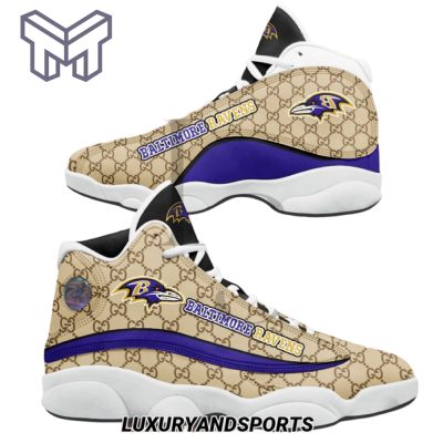 NFL Baltimore Ravens Gucci Air Jordan 13 Sneakers