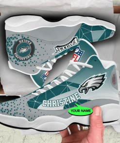 Philadelphia Eagles NFL Jordan 13 Shoes Custom Name Sneakers Mura130986