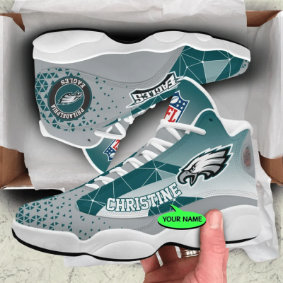 Philadelphia Eagles NFL Jordan 13 Shoes Custom Name Sneakers Mura130986