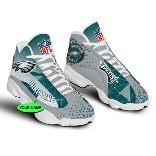 Philadelphia Eagles NFL Jordan 13 Shoes Custom Name Sneakers Mura130986