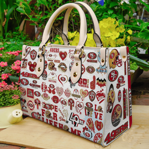 San Francisco 49ers Leather HandBag White For Women Gift