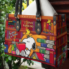 Snoopy Books Leather Bag For Women Gift