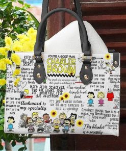 Snoopy Charlie Brown Leather Bag For Women Gift