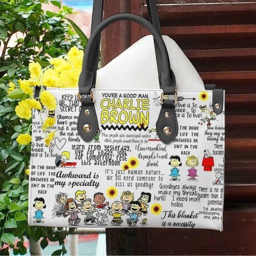 Snoopy Charlie Brown Leather Bag For Women Gift