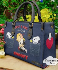 Snoopy Dog Funny Leather HandBag For Women Gift