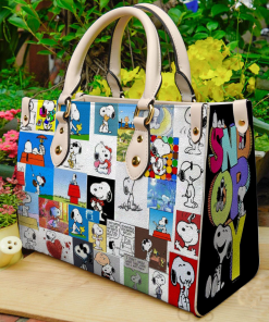 Snoopy Dog Leather HandBag For Women Gift Type02