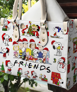 Snoopy Merry Christmas Leather Bag For Women Gift