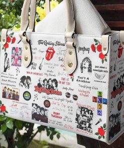 The Rolling Stones White Leather Bag For Women Gift