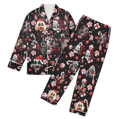 Christmas Terrifier Pajamas Set Family, Horror Movie Women Pajamas