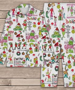 Grinch Christmas Pajamas Set Mode On That’s I’m Not Going Xmas Sleepwear