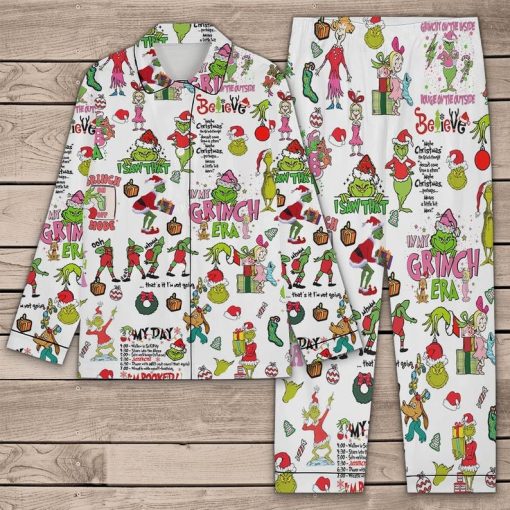 Grinch Christmas Pajamas Set Mode On That’s I’m Not Going Xmas Sleepwear