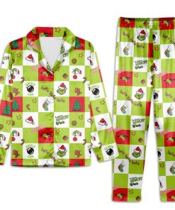 Grinch hate Christmas Pajamas set, Christmas Grinch Pajamas