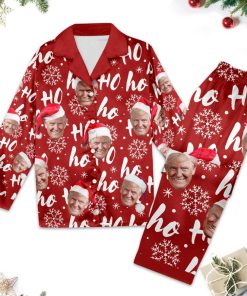 Ho Ho Ho Trump Funny Christmas Pajamas, Santa Trump Make Christmas Great Again Pajamas Set