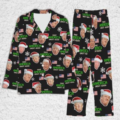 Make America Great Again Trump Face Pajamas, Funny Trump Pajamas Set