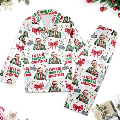 Trump Pajama Set, Trump Coquette Bow Christmas Pajamas