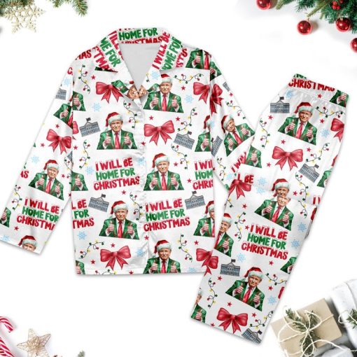 Trump Pajama Set, Trump Coquette Bow Christmas Pajamas