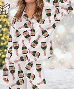 Champagne Bottles Pajama Set, Retro Champagne Pajamas Gift For Family