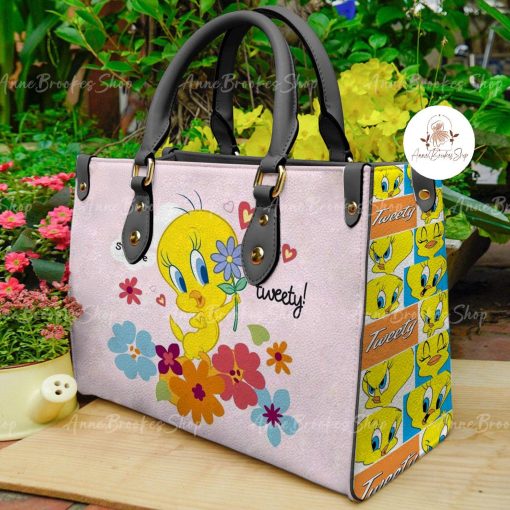 Tweety Bird Leather Handbag, Women Leather Bag