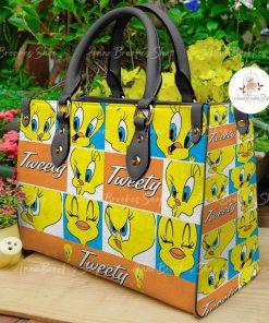 Tweety Bird Leather Handbag, Tweety Bird Cartoon Handbag