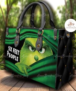 Grinch Christmas 3D Leather Handbag, Women Leather Bag